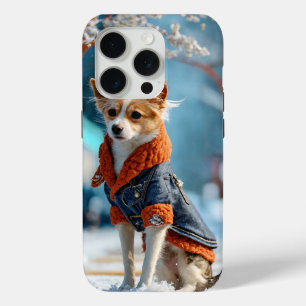 Coque Case-Mate iPhone Défilé de mode canine – Scène hivernale de dessin