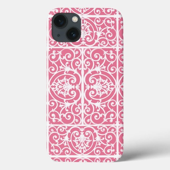 Coques Case-Mate iPhone Défilement rose et blanc (Verso)