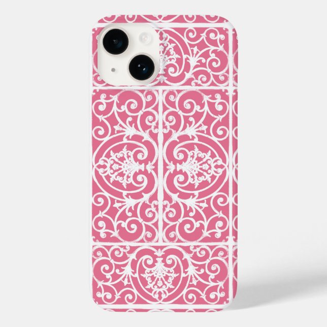 Coques Case-Mate iPhone Défilement rose et blanc (Verso)