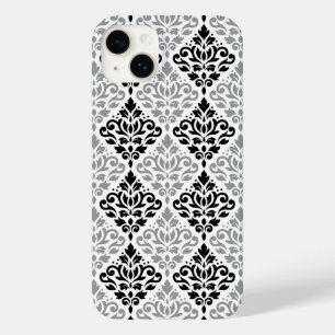 Coque Case-Mate iPhone Défiler Damask Grand Motif noir gris blanc