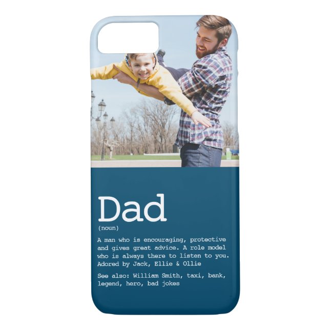 Coques Case-Mate iPhone Définition papa personnalisée Photo bleu (Dos)