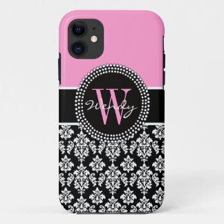 Case-Mate iPhone Case Dégas initial personnalisé noir rose