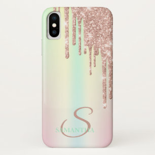 Case-Mate iPhone Case Dégradé avec Gouttes de Paillettes en Or Rose Élég