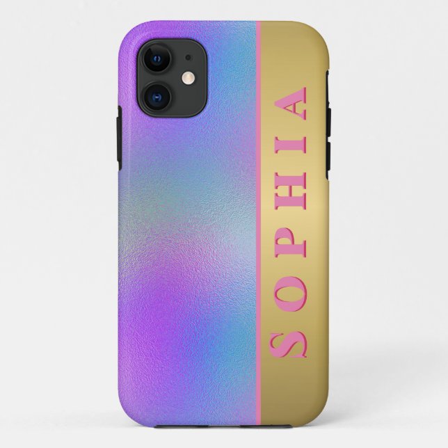 Coques Case-Mate iPhone Dégradé de couleur rose vert et bleu personnalisé (Dos)