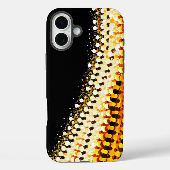 Coques Case-Mate iPhone dégradé de l'argent rayonnant à l'or chaud (Verso)