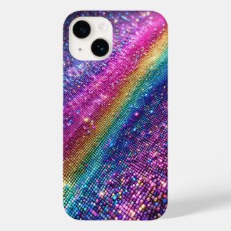 Coque Case-Mate iPhone Dégradé de Luxe Pixel Arc-en-ciel Futuriste avec É