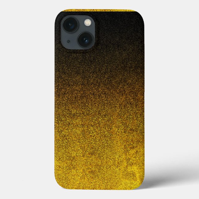 Coques Case-Mate iPhone Dégradé de Parties scintillant jaune et noire (Verso)