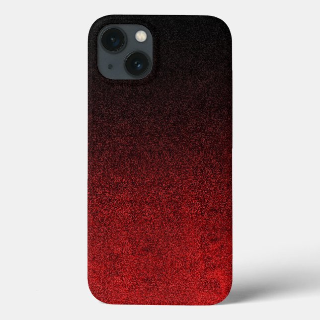 Coques Case-Mate iPhone Dégradé de Parties scintillant rouge et noire (Verso)