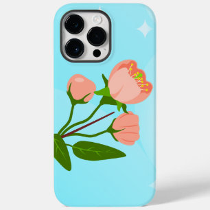 Coque Case-Mate iPhone Dégradé du ciel bleu avec branche de ressort fleur