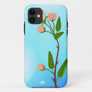 Case-Mate iPhone Case Dégradé du ciel bleu avec branche de ressort fleur