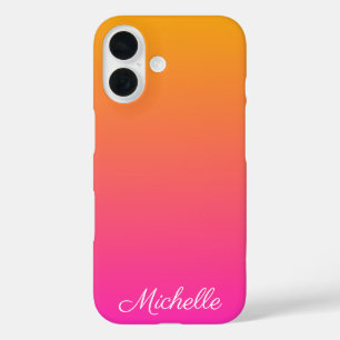 Coque Pour iPhone 16 dégradé jaune et rose ombre