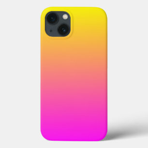 Etui iPhone 13 Dégradé moderne magenta jaune vif