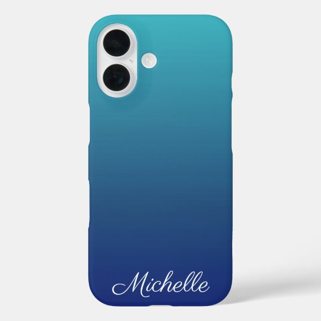 Coques Case-Mate iPhone Dégradé ombré bleu personnalisé (Verso)