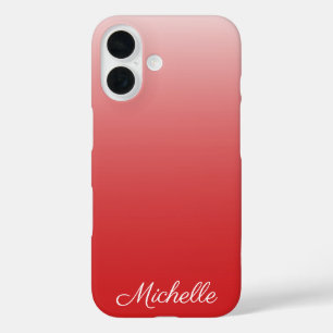 Coques iPhone 16 Dégradé ombré rouge personnalisé