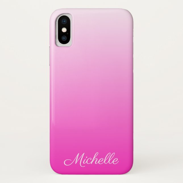 Coques Case-Mate iPhone dégradé personnalisé à deux tons foncé rose chaud (Dos)