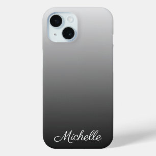 Coque Case-Mate iPhone dégradé personnalisé ombre noir nuances de gris