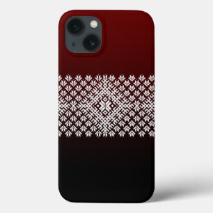 iPhone 13 Coque Dégradé rouge et noir et blanc Design nordique