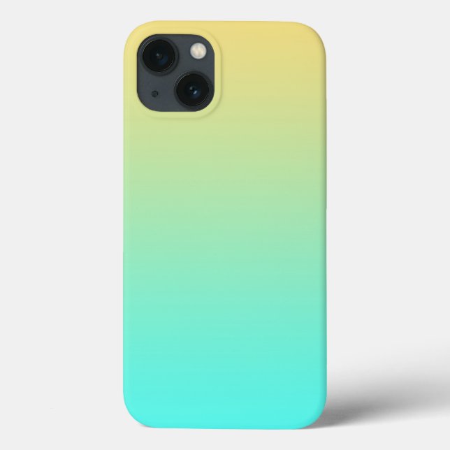 Coques Case-Mate iPhone Dégradé simple pastel jaune turquoise (Verso)