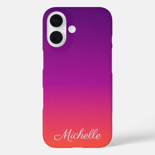 Coques Case-Mate iPhone dégradé violet, rose et orange foncé (Verso)