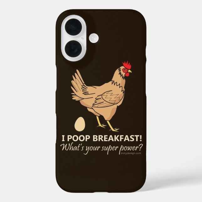 Coques Case-Mate iPhone Déjection de poulet au petit déjeuner, design amus (Verso)
