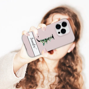 Coque Case-Mate iPhone Délicat Monogram J nom personnalisé Jasmine floral