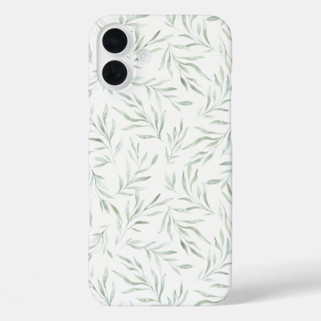 Coques Case-Mate iPhone Délicat vert feuillage gris vert (Verso)