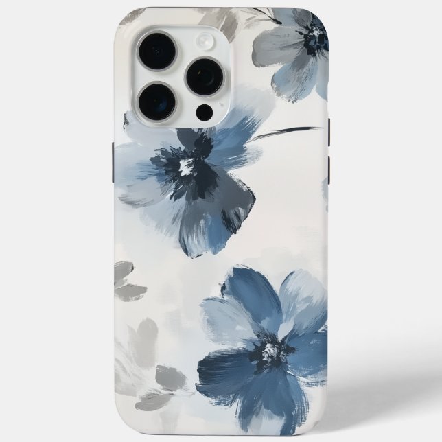 Coques Case-Mate iPhone Delicate Dusty Blue Floral Art 🌸 (Verso)