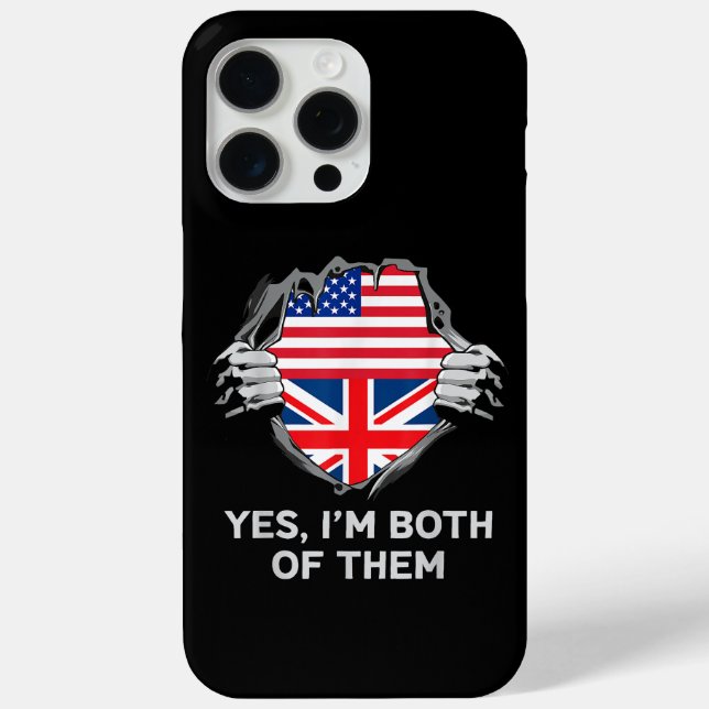 Coques Case-Mate iPhone Demi-Américain Moitié Anglais USA Angleterre Drape (Verso)