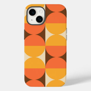 Coque Case-Mate iPhone Demi-Carré géométrique rétro et Motif circulaire