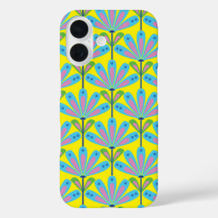 Coque Pour iPhone 16 Demi-goutte Retro Floral Series
