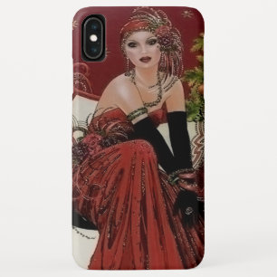 Case-Mate iPhone Case demoiselle de Noël rétro art déco