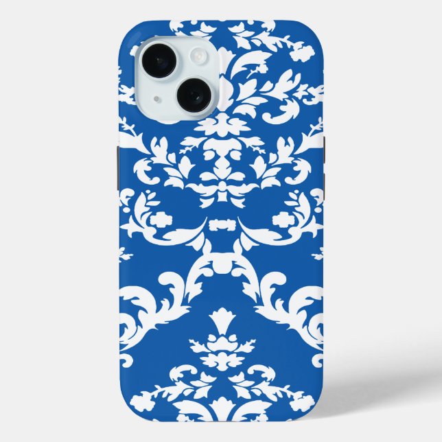 Coques Case-Mate iPhone Denim Blue Bold Damask @ Emporiomoffa (Verso)