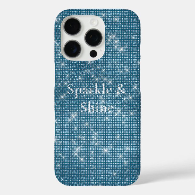 Coques Case-Mate iPhone Denim Blue Glitzy Chic Glam Étincelle (Verso)
