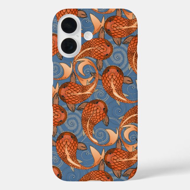 Coques Case-Mate iPhone denim de poisson paisley (Verso)
