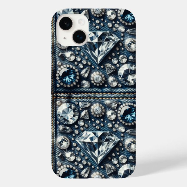 Coques Case-Mate iPhone Denim & Diamonds Bling Bijou Glamour Fines Pierres (Verso)