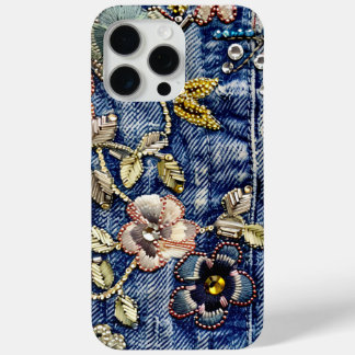 Coque Case-Mate iPhone Denim Dreamland Flourish : Bleu amélioré en pierre