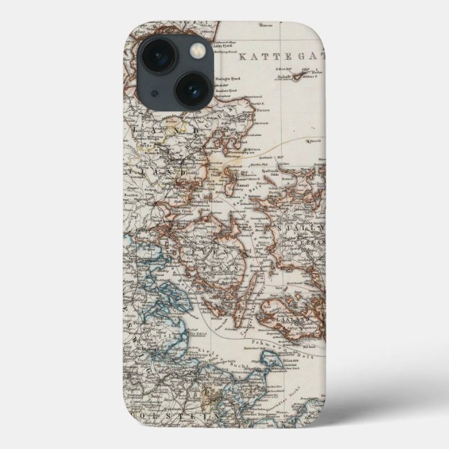 Coques Case-Mate iPhone Denmark Atlas Map with 5 inset maps (Verso)