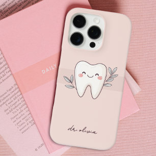 Coque iPhone 16 Pro Dentaire Mignon Rose Personnalisé