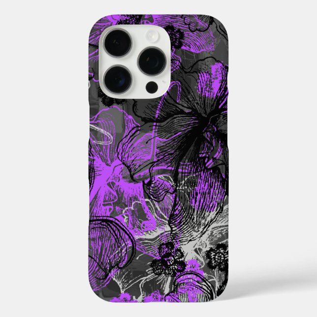 Coques Case-Mate iPhone Dentelle de Wahin Orchidée hawaïenne Noire (Verso)