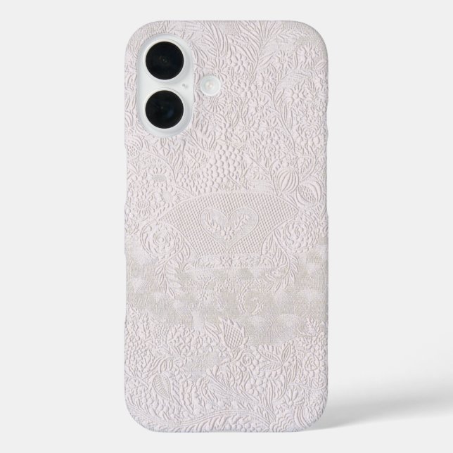 Coques Case-Mate iPhone Dentelle décorative rose sur fond blanc (Verso)