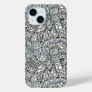 Coque Case-Mate iPhone Dentelle filet motif floral blanc rose noir