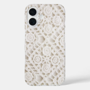 Coque Pour iPhone 16 Dentelle Ivory Crochet