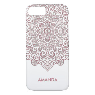 Case-Mate iPhone Case Dentelle Mandala blanche de Faux Rose Gold