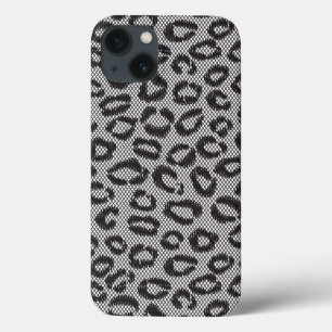 Coque Case-Mate iPhone Dentelle nette noire avec le motif de léopard sur