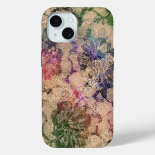 Coque Case-Mate iPhone Dentelles Vertes Et Rouges Roses