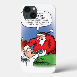 Etui iPhone 13 Dents Fairy Père Noël Drôle Carton de Noël