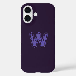 Coque Pour iPhone 16 Déplaisant Monogramme violet sur violet