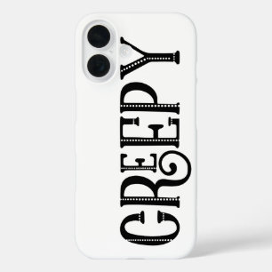 Coque Pour iPhone 16 DÉPLAISANT noir blanc Whimsical Vintage Typographi