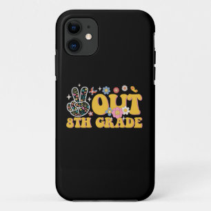 Case-Mate iPhone Case Dernier jour d'école groovy de 8e année, Peace Out