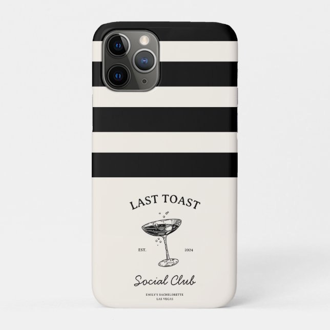 Coques Case-Mate iPhone Dernier toast Social Club Bachelorette Party Merch (Dos)